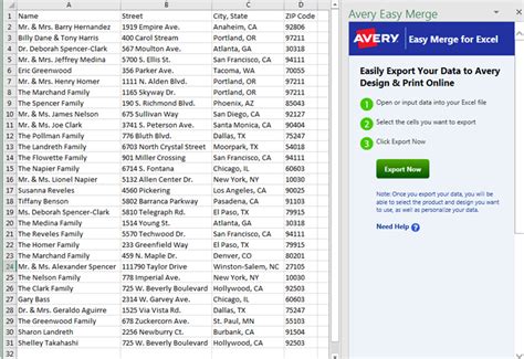 can you import excel into avery labels
