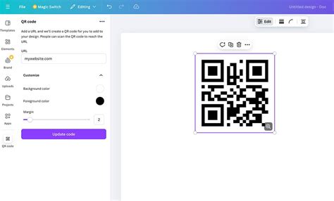 can you link a qr code to canva