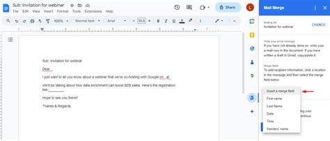 can you mail merge in google docs