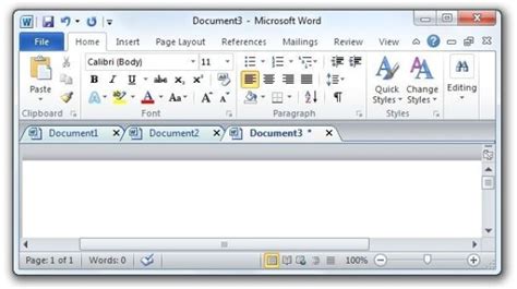 can you make a word document with tabs like excel
