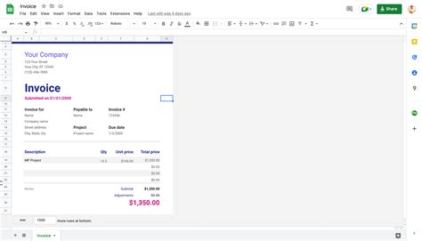 can you make an invoice on google sheets
