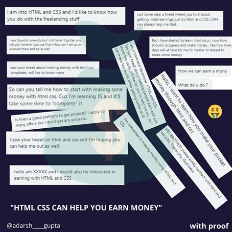 can you make money with just html and css