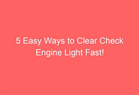 can you manually clear a check engine light