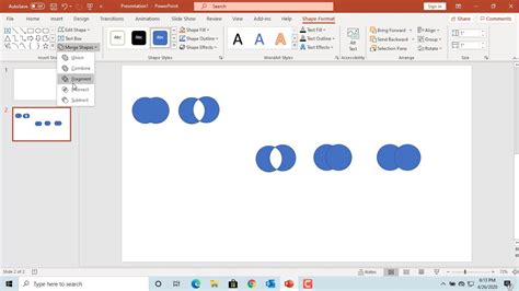 can you merge shapes in word