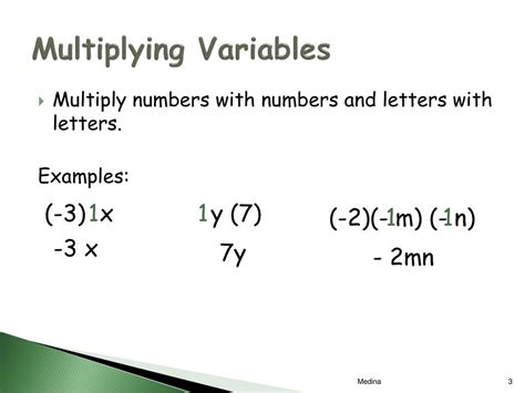 can you multiply numbers with variables