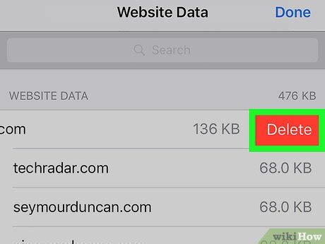 can you remove website data from iphone