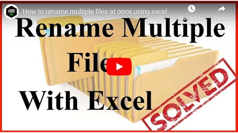 can you rename multiple excel files at once