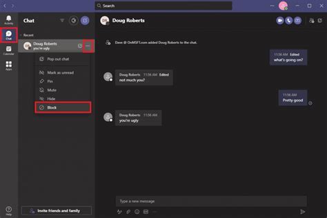 can you restrict chat in teams