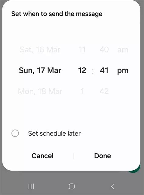 can you schedule a text on android phone