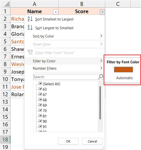 can you search by font color in excel