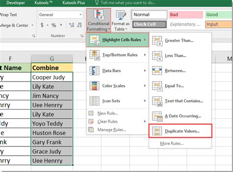 can you search for duplicate names in excel