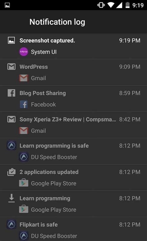 can you see deleted notifications on android