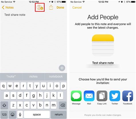 can you share iphone notes