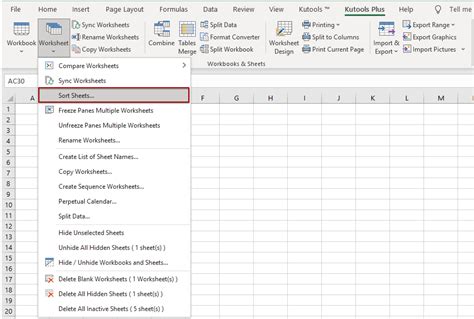 can you sort excel sheets alphabetically