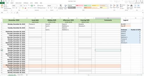can you use excel as a scheduling tool