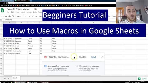 can you use macros on google sheets