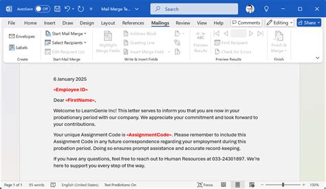 can you use mail merge to send emails