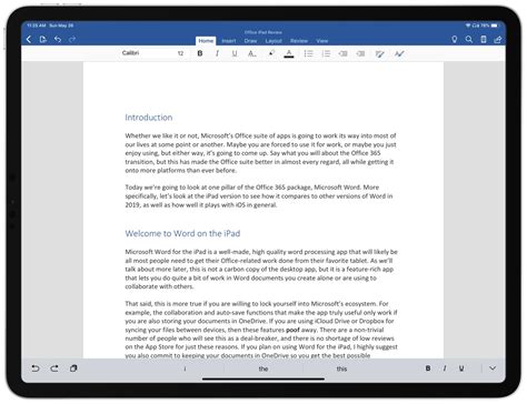 can you use word and excel on ipad