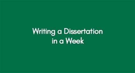 can you write a dissertation in 3 weeks