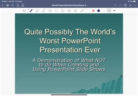 can you write on powerpoint slides on an ipad