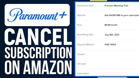 cancel paramount subscription via amazon