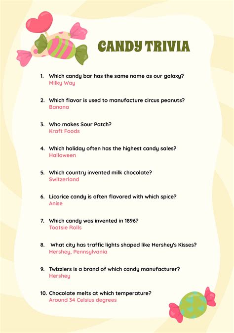 candy trivia questions with answers