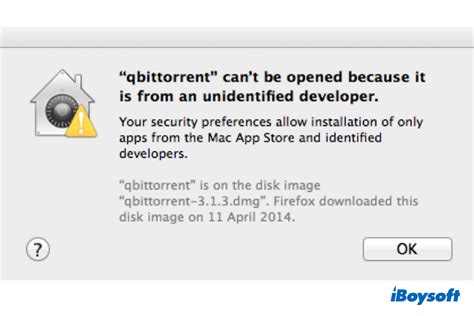 cannot be opened unidentified developer
