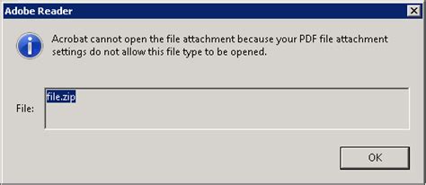 cannot open zip file in adobe reader