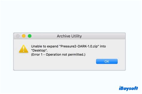 cannot open zip file mac error 1