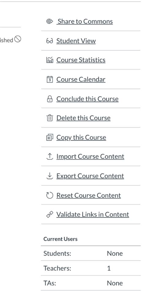 canvas delete unpublished course