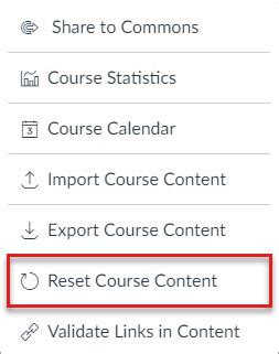 canvas reset course content