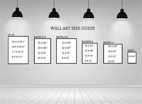 canvas size chart on wall