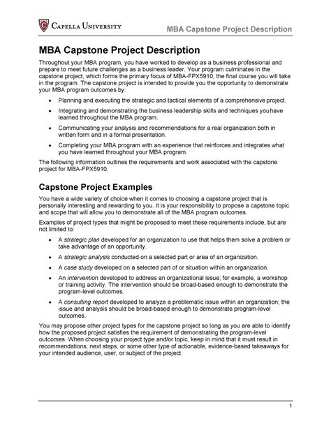 capstone project description