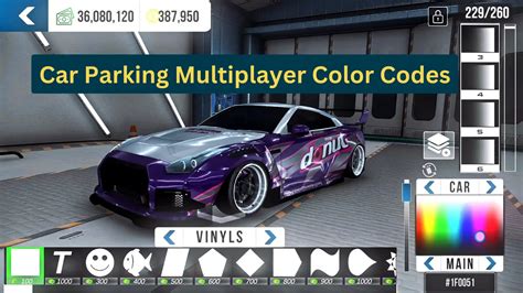 car parking multiplayer 2 colour code