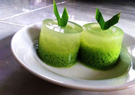 cara buat puding lumut pandan