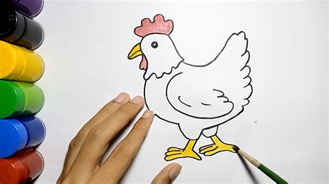 cara gambar ayam