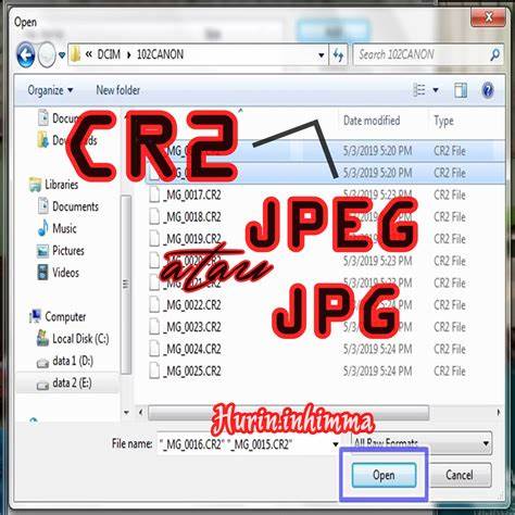 Buka dan Ekspor File CR2 menjadi JPG