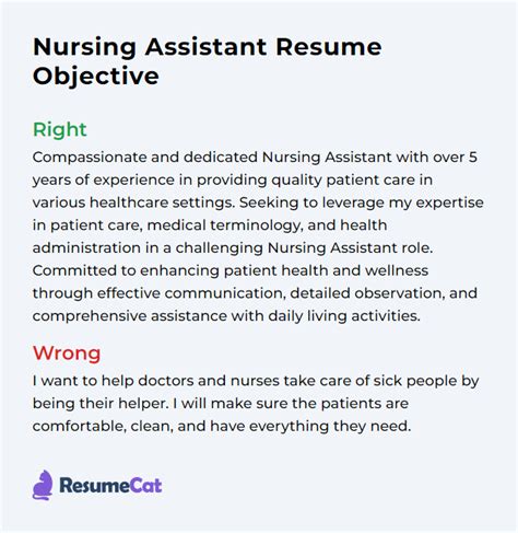 career objective examples nursing assistant
