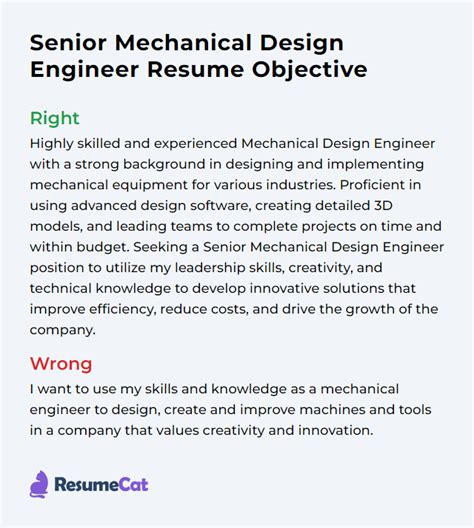 career objective for mechanical design engineer