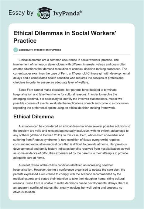 case examples of ethical dilemmas in social work practice