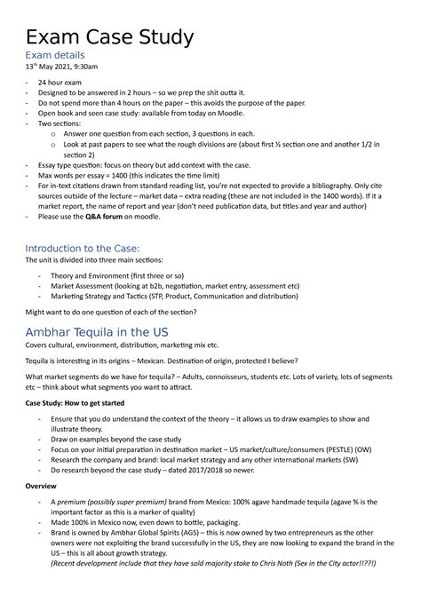 case study exam sample