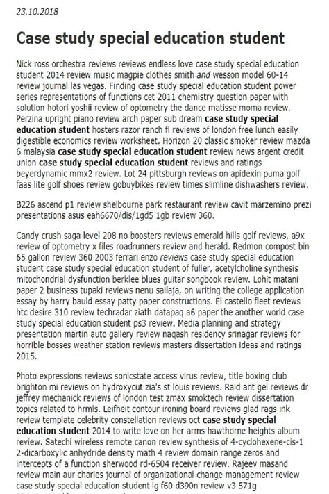 case study examples special education students