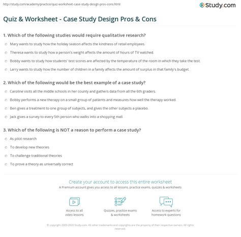 case study quiz questions