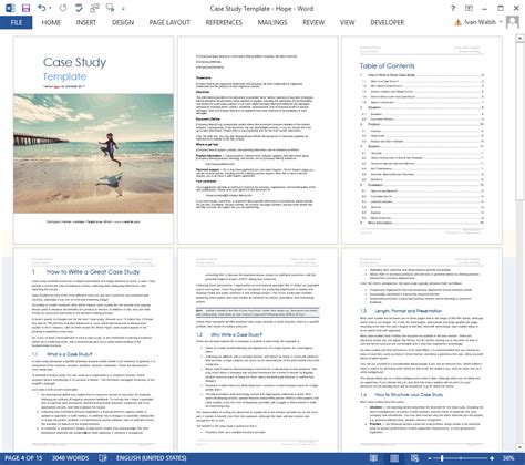 case study template word