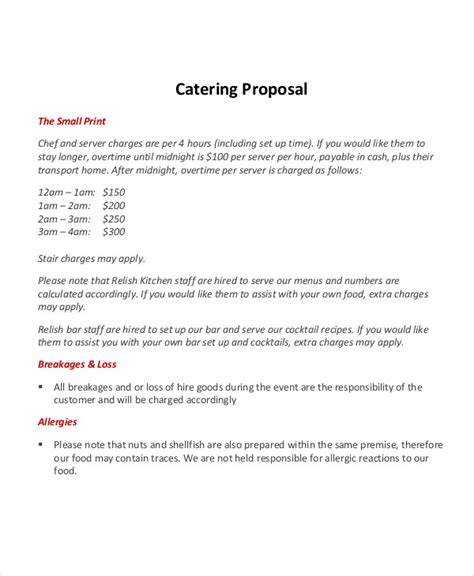 catering menu proposal