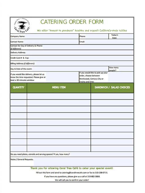 catering order form sample