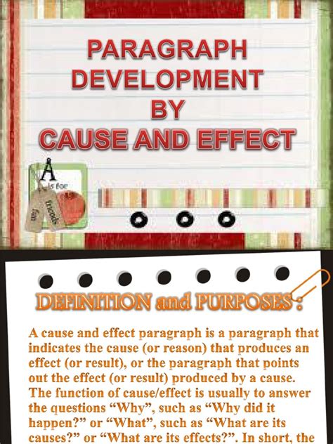 cause and effect in paragraph development