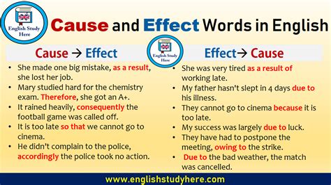 cause meaning in english with example