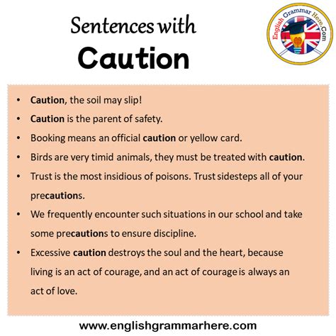 caution example sentence