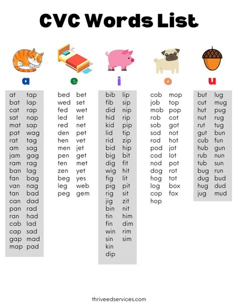 ccv words list